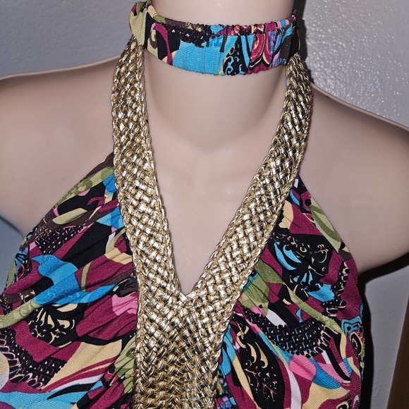 Bisou Bisou Geometric Print Halter Top - Picture 4 of 5